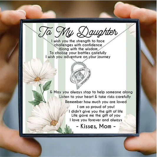 To My Daughter From Mom Heart Pedant Necklace - daughter necklaces - To My Daughter From Mom Heart Pedant Necklace - Default Title - by Hunny Life