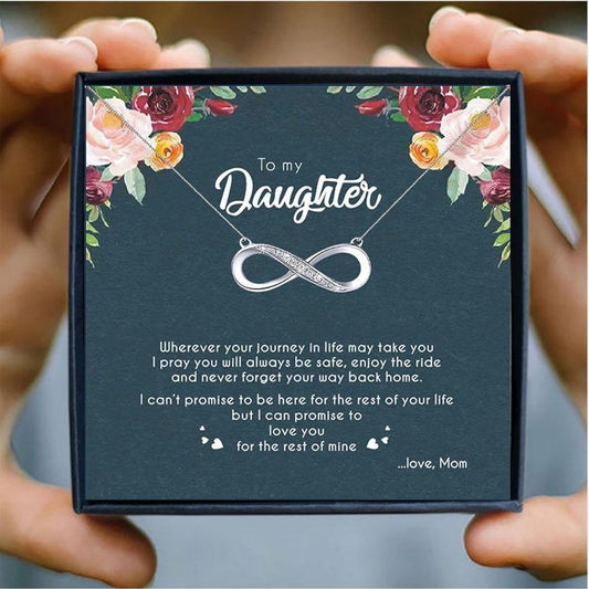To My Daughter Infinity Necklace Gift - daughter necklaces - To My Daughter Infinity Necklace Gift - Default Title - by Hunny Life