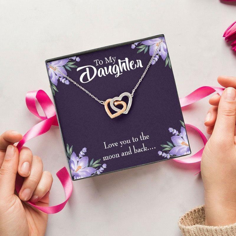 To My Daughter Interlocking Heart Necklace - daughter necklaces - To My Daughter Interlocking Heart Necklace - Default Title - by Hunny Life