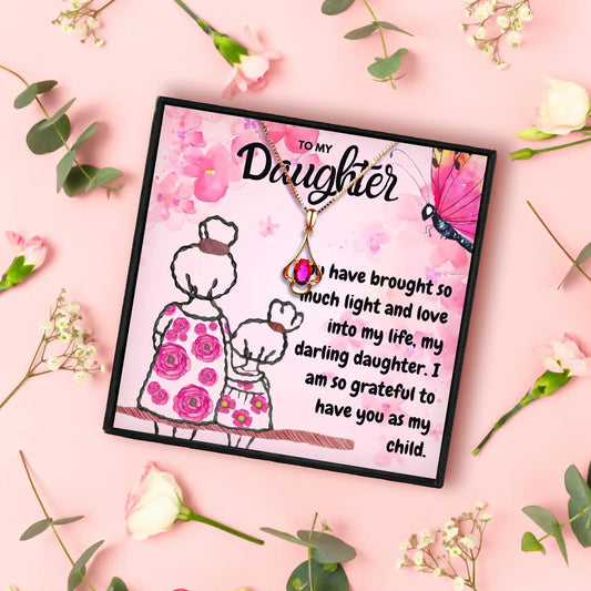 To My Daughter Necklace With Personalized Message Card - daughter necklaces - To My Daughter Necklace With Personalized Message Card - Rose Gold - by Hunny Life
