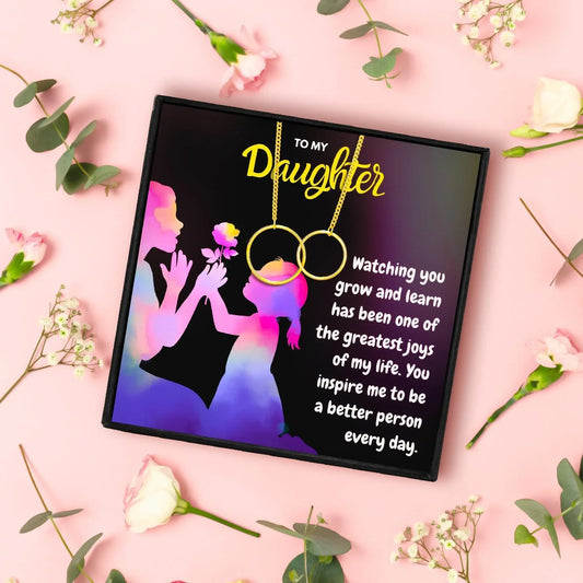 To My Daughter Necklace With Personalized Message Card - daughter necklaces - To My Daughter Necklace With Personalized Message Card - Rose Gold - by Hunny Life