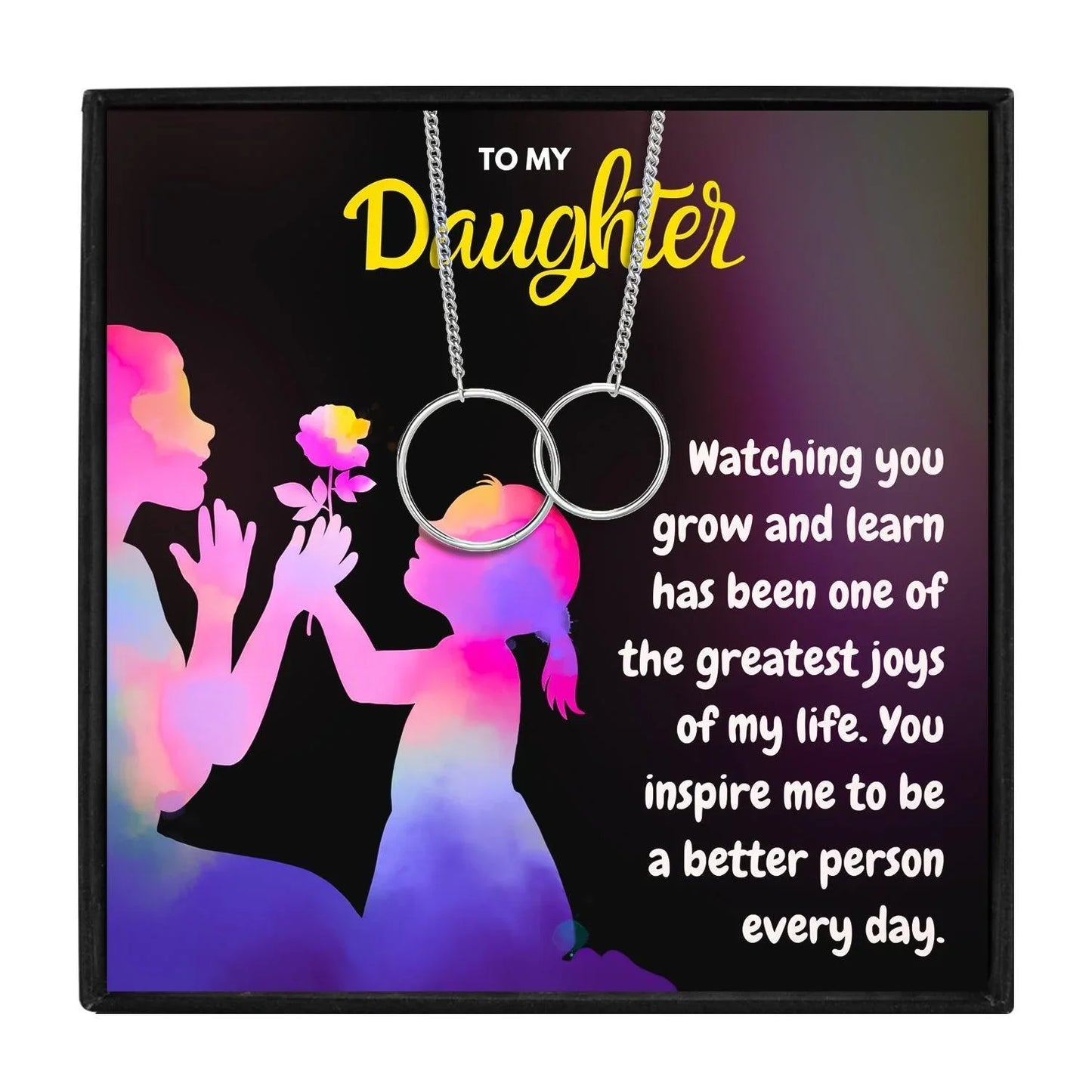 To My Daughter Necklace With Personalized Message Card - daughter necklaces - To My Daughter Necklace With Personalized Message Card - Silver - by Hunny Life