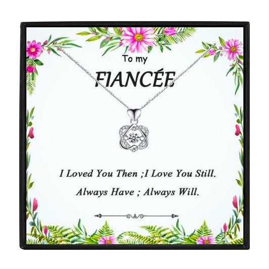 To My Fiancée Necklace Gift Set - wife necklaces - To My Fiancée Necklace Gift Set - Silver - by Hunny Life