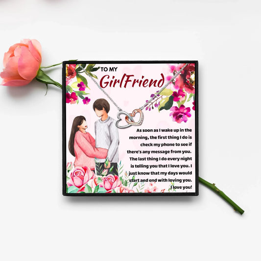 To My Girlfriend Double Heart Necklace - Girlfriend Necklaces - To My Girlfriend Double Heart Necklace - Default Title - by Hunny Life