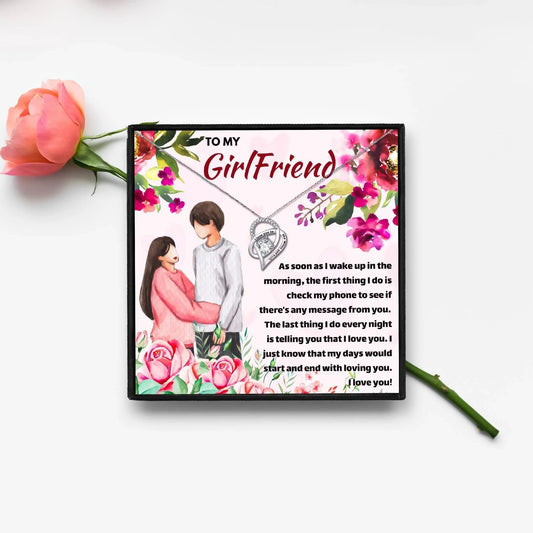 To My Girlfriend Forever Love Heart Pendant Necklace - Girlfriend Necklaces - To My Girlfriend Forever Love Heart Pendant Necklace - Default Title - by Hunny Life