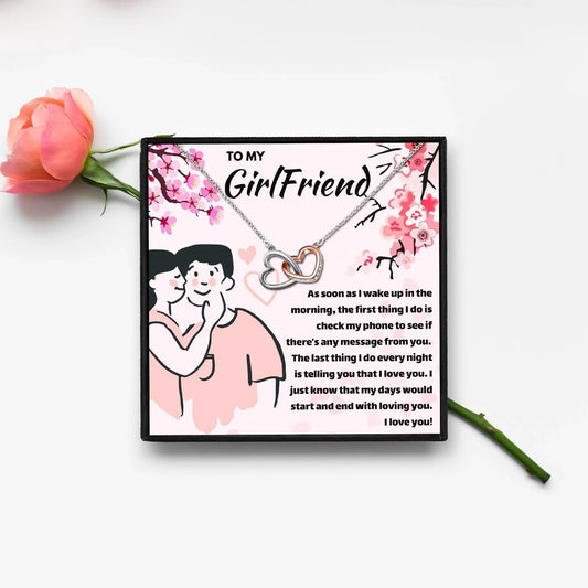 To My Girlfriend We're Everything Double Hearts Necklace Gift - Girlfriend Necklaces - To My Girlfriend We're Everything Double Hearts Necklace Gift - Default Title - by Hunny Life