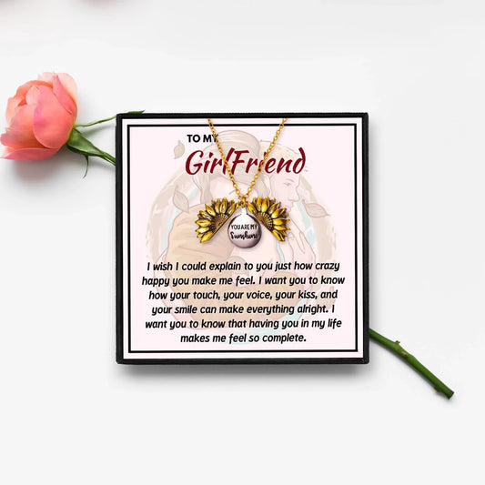 To My Girlfriend You Are My Beautiful Sunflower Necklace - Girlfriend Necklaces - To My Girlfriend You Are My Beautiful Sunflower Necklace - Default Title - by Hunny Life