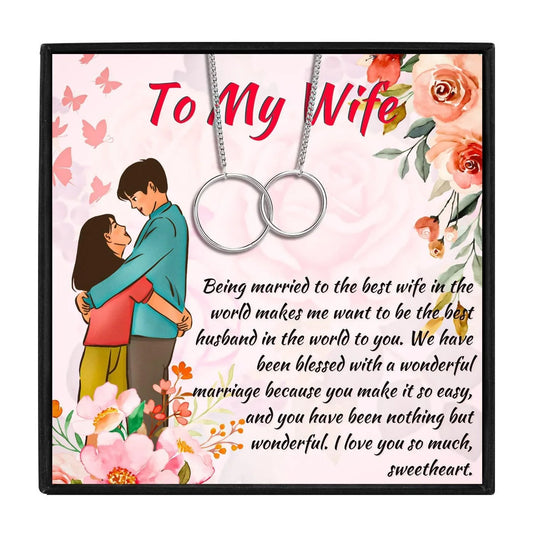 To My Gorgeous Wife Anniversary Necklace Gift Set - wife necklaces - To My Gorgeous Wife Anniversary Necklace Gift Set - Silver - by Hunny Life