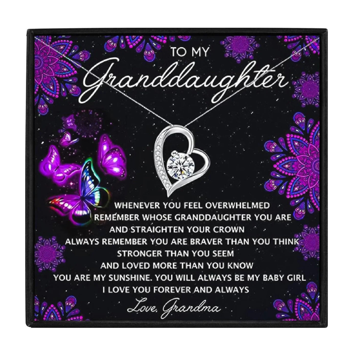 To My Granddaughter Hollow Heart Necklace - Granddaughter necklaces - To My Granddaughter Hollow Heart Necklace - Default Title - by Hunny Life