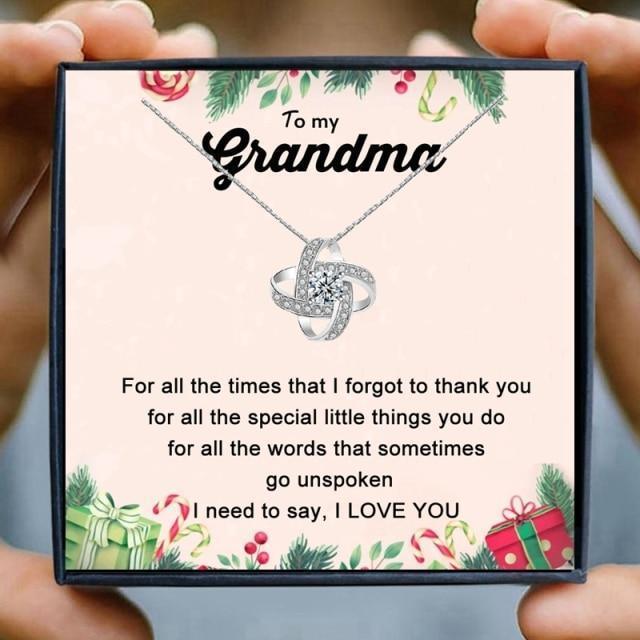 To My Grandma Love Knot Pendant Necklace Gift - grandma necklaces - To My Grandma Love Knot Pendant Necklace Gift - txx218w2 Gift Box - by Hunny Life