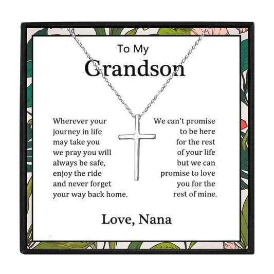 To my Grandson Gift Necklace From Grandma and Granpa - grandson necklace - To my Grandson Gift Necklace From Grandma and Granpa - From Nana - by Hunny Life
