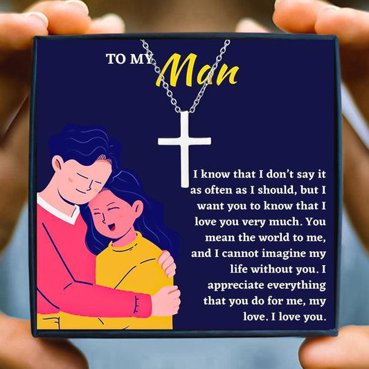 To My Husband Cross Necklace Gift Set - husband necklace - To My Husband Cross Necklace Gift Set - Default Title - by Hunny Life