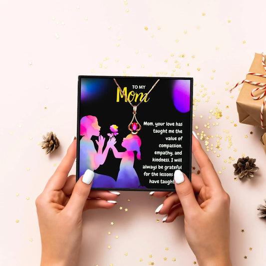 To My Mom Birthstone Necklace - mom necklaces - To My Mom Birthstone Necklace - Rose Gold - by Hunny Life