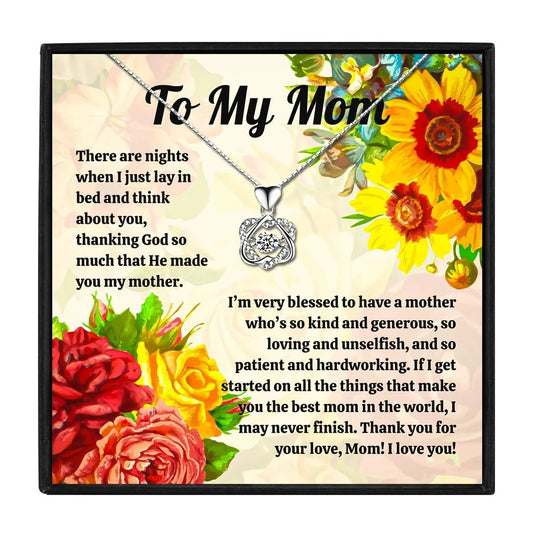To My Mom Exquisite Heart Pendant Necklace Gift Set - mom necklaces - To My Mom Exquisite Heart Pendant Necklace Gift Set - Crystal Heart - by Hunny Life