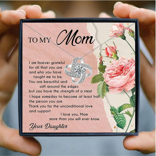 To My Mom Lucky Knot Crystal Gift Necklace - mom necklaces - To My Mom Lucky Knot Crystal Gift Necklace - Default Title - by Hunny Life