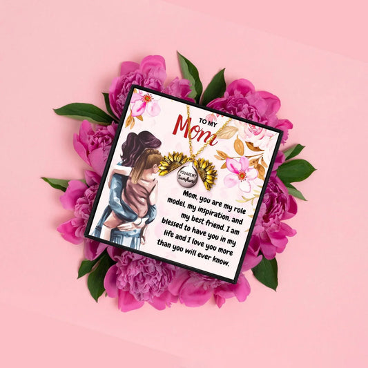 To My Mom Sunflower Necklace Gift Set - mom necklaces - To My Mom Sunflower Necklace Gift Set - Default Title - by Hunny Life
