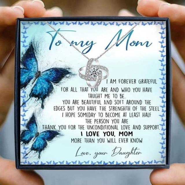 To My Mom Time May Fly Love Knot Gift Necklace - mom necklaces - To My Mom Time May Fly Love Knot Gift Necklace - txx218J3 Gift Box - by Hunny Life