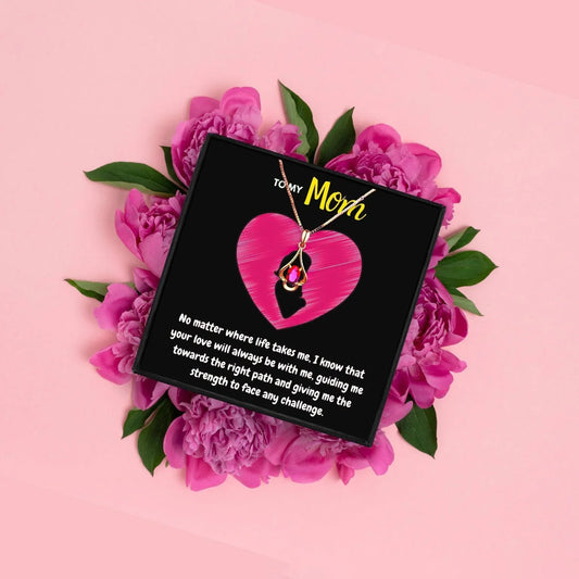 To My Mommy Birthstone Pendant Necklace Gift Set - mom necklaces - To My Mommy Birthstone Pendant Necklace Gift Set - Rose Gold - by Hunny Life