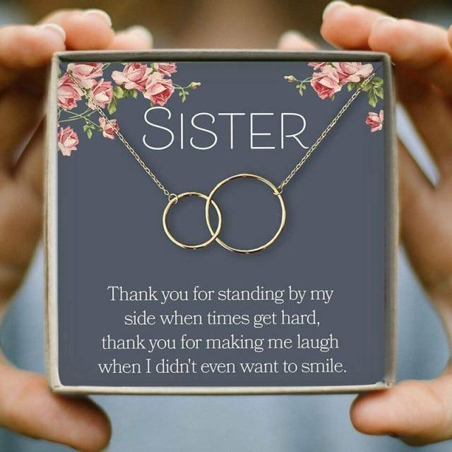 To My Sister Interlocking Chain Necklace - sister necklaces - To My Sister Interlocking Chain Necklace - Gold - by Hunny Life