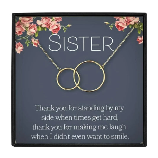 To My Sister Interlocking Chain Necklace - sister necklaces - To My Sister Interlocking Chain Necklace - Gold - by Hunny Life