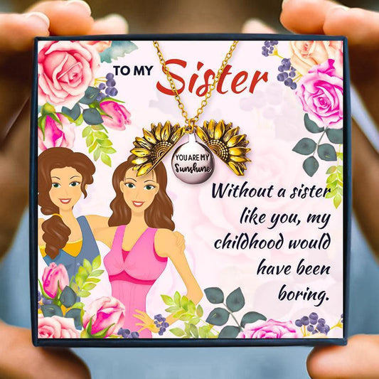 To My Sister Sunflower Necklace Gift Set - sister necklaces - To My Sister Sunflower Necklace Gift Set - Default Title - by Hunny Life