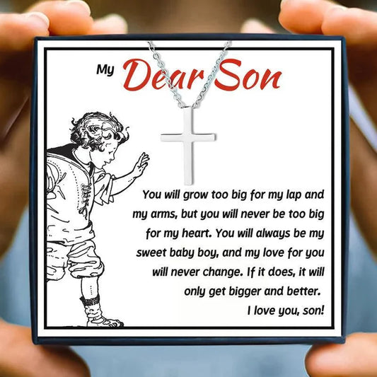 To My Son Cross Necklace From Love Mum - son necklace - To My Son Cross Necklace From Love Mum - Default Title - by Hunny Life