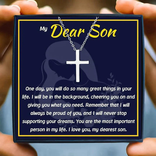 To My Son Love Mom Necklace Gifts From Mommy - son necklace - To My Son Love Mom Necklace Gifts From Mommy - Default Title - by Hunny Life