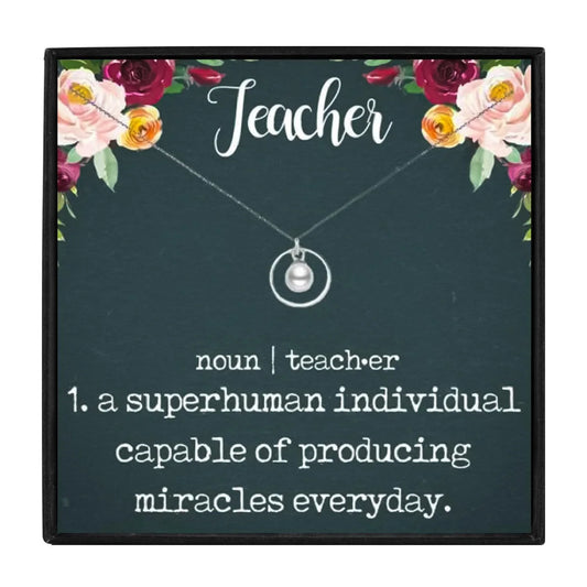 To My Teacher Appreciation Necklace Gift Set - teacher necklaces - To My Teacher Appreciation Necklace Gift Set - txx193t4 Gift Box - by Hunny Life