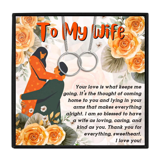To My Wife Luxury Circle Necklace Gift Set - wife necklaces - To My Wife Luxury Circle Necklace Gift Set - Silver - by Hunny Life