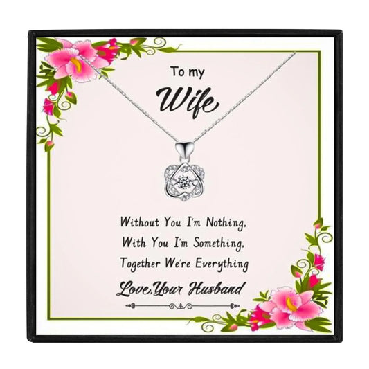 To My Wife Necklace With Personalized Message - wife necklaces - To My Wife Necklace With Personalized Message - Silver - by Hunny Life