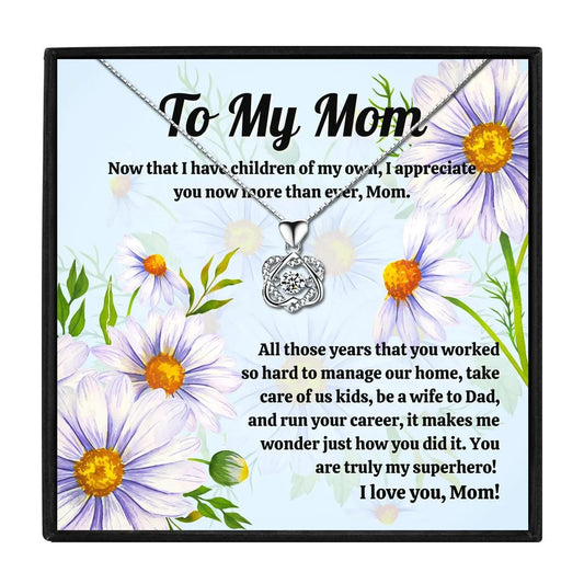 To My Wonderful Lovely Mom Necklace Gift Necklace - mom necklaces - To My Wonderful Lovely Mom Necklace Gift Necklace - Crystal Heart - by Hunny Life