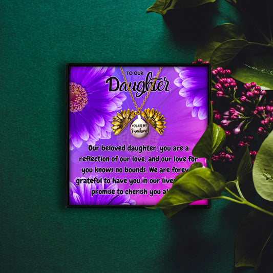 To Our Beautiful Daughter Necklace From Dad & Mom - daughter necklaces - To Our Beautiful Daughter Necklace From Dad & Mom - Default Title - by Hunny Life