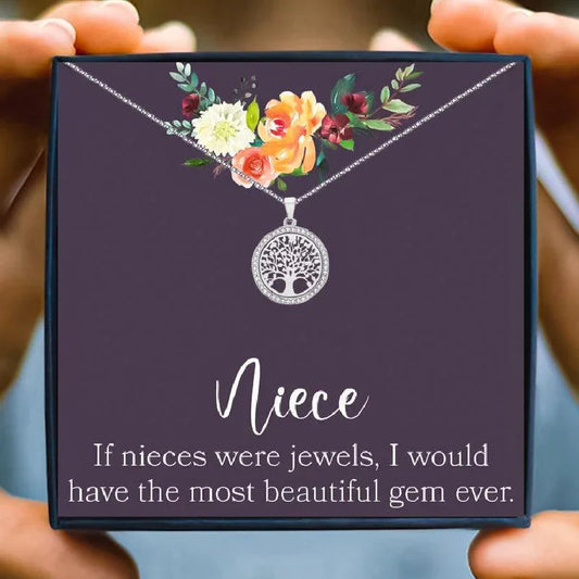 Tree of Life Necklace For My Niece - Niece Necklace - Tree of Life Necklace For My Niece - Gold - by Hunny Life