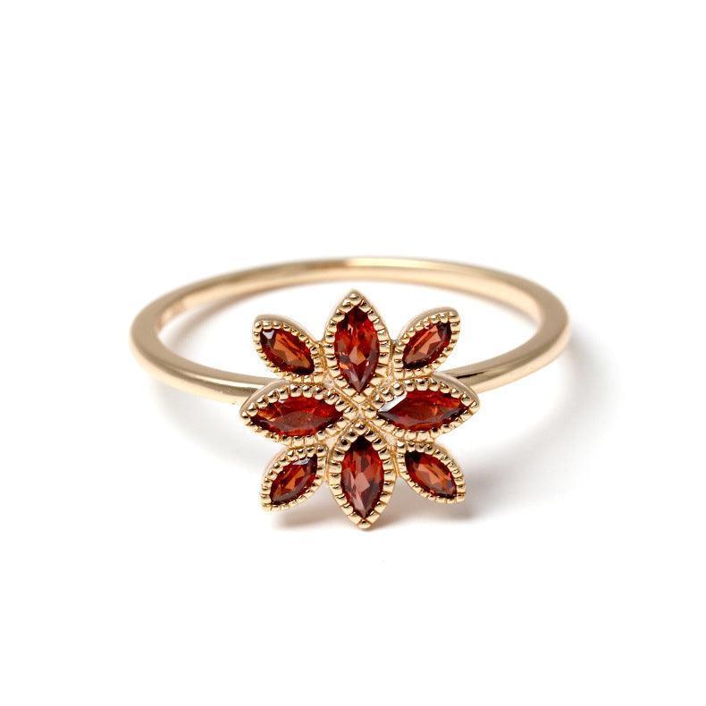 Vintage Red Pomegranate Ring Women's Sterling Silver - rings - Vintage Red Pomegranate Ring Women's Sterling Silver - Red pomegranate ring / 10th - by Hunny Life