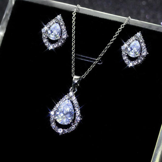 Water Drop Jewelry set - necklaces - Water Drop Jewelry set - Silver - by Hunny Life