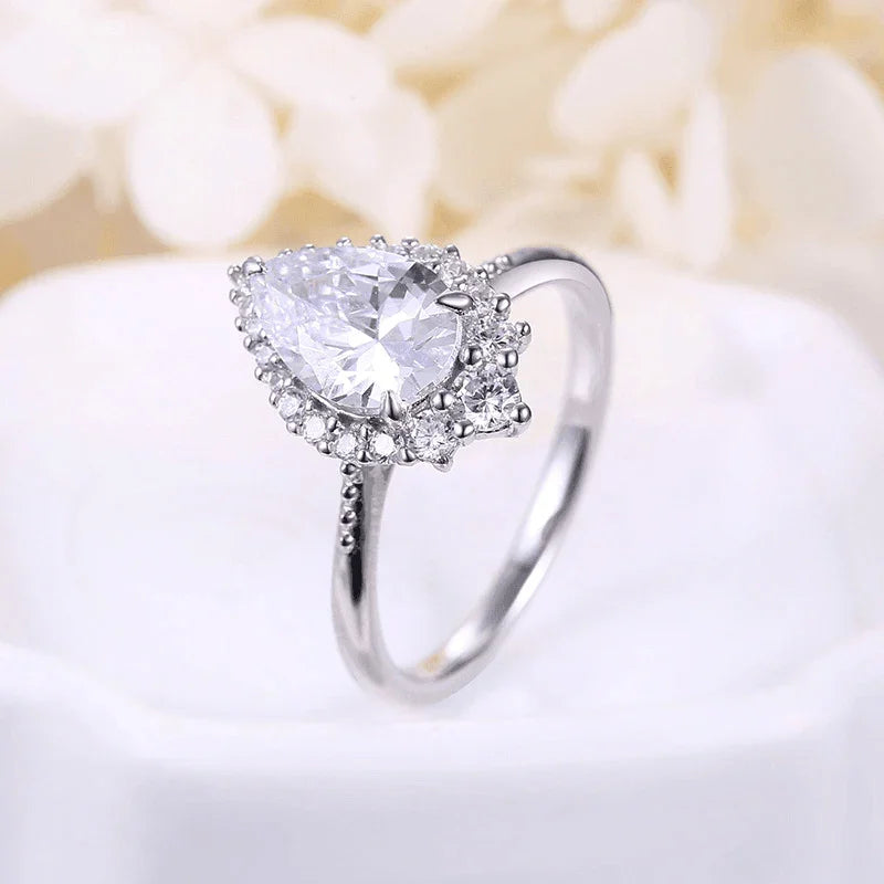 Water drop ring - ring - Water drop ring - Silver / 6 - by Hunny Life