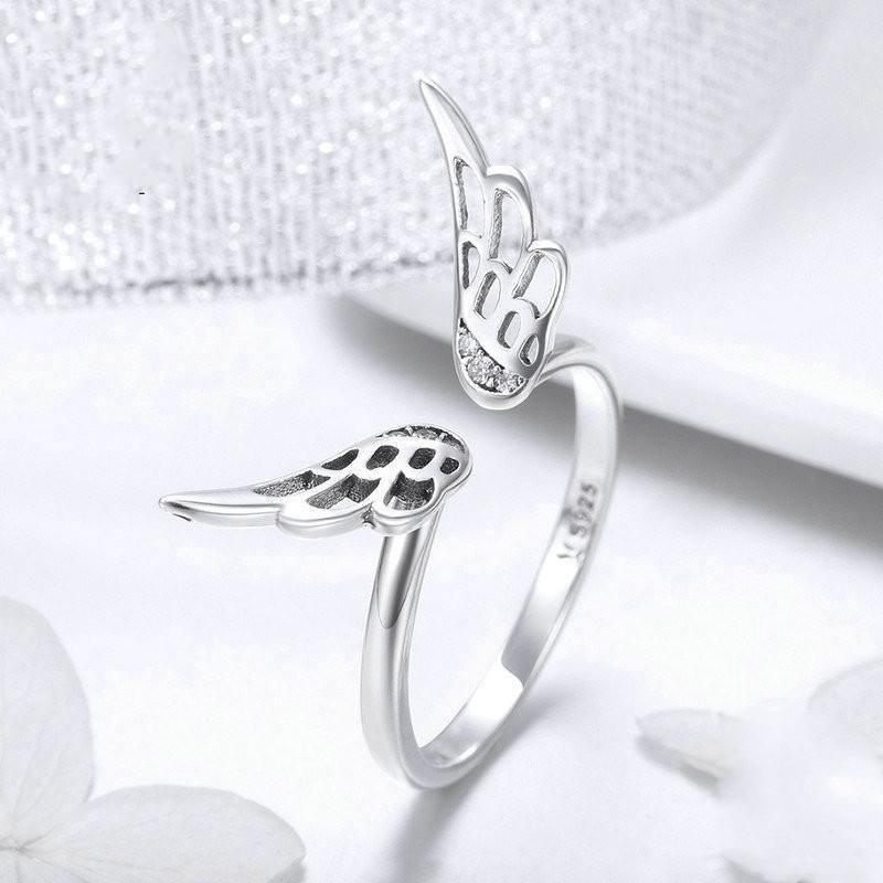 Wings Opening Sterling Silver Fairy Wings Ring - ring - Wings Opening Sterling Silver Fairy Wings Ring - Silver - by Hunny Life