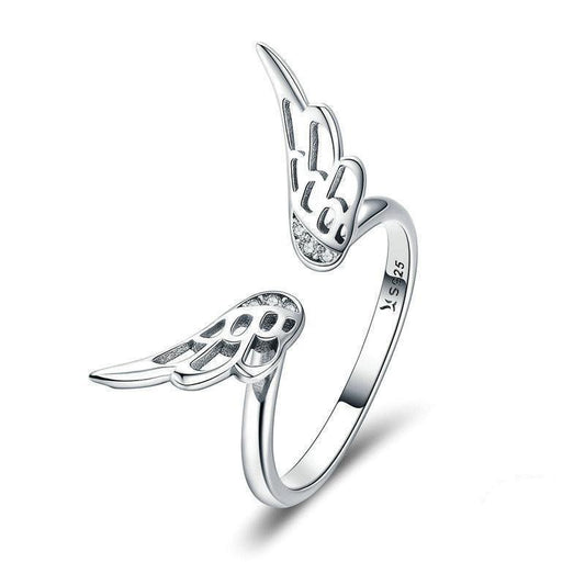 Wings Opening Sterling Silver Fairy Wings Ring - ring - Wings Opening Sterling Silver Fairy Wings Ring - Silver - by Hunny Life