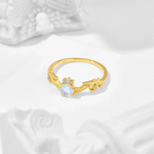 Women's Light Luxury Moonstone Ring - rings - Women's Light Luxury Moonstone Ring - Moonstone Ring / Size5 - by Hunny Life