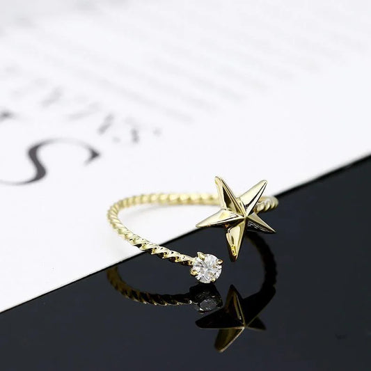 Women's Vintage Star Topaz Ring - rings - Women's Vintage Star Topaz Ring - Open ring / One Size - by Hunny Life