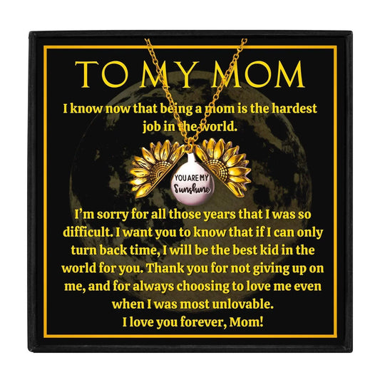 Wonderful Necklace Gift For Mama From Daughter and Son - mom necklaces - Wonderful Necklace Gift For Mama From Daughter and Son - Sunflower - by Hunny Life