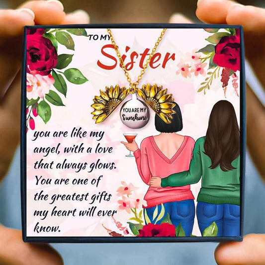 You are My Sunshine Sunflower Necklace for Sister - sister necklaces - You are My Sunshine Sunflower Necklace for Sister - Default Title - by Hunny Life