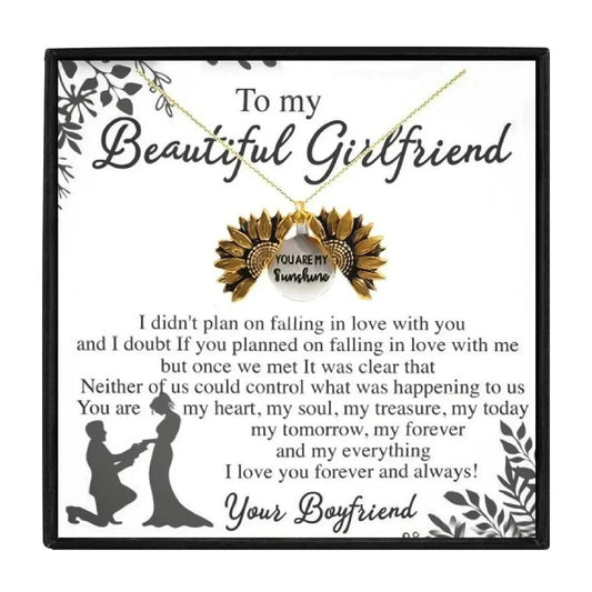 You are My Sunshine Sunflower Necklaces to my Girlfriend - Girlfriend Necklaces - You are My Sunshine Sunflower Necklaces to my Girlfriend - 2 - by Hunny Life