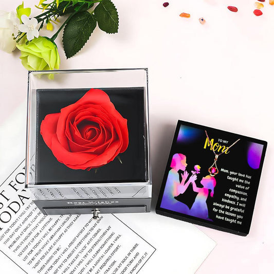 You Are The Best Mother Necklace With Rose Flower Jewelry Box - Mom Necklace With Rose Flower Jewelry Box - You Are The Best Mother Necklace With Rose Flower Jewelry Box - Grey - by Hunny Life