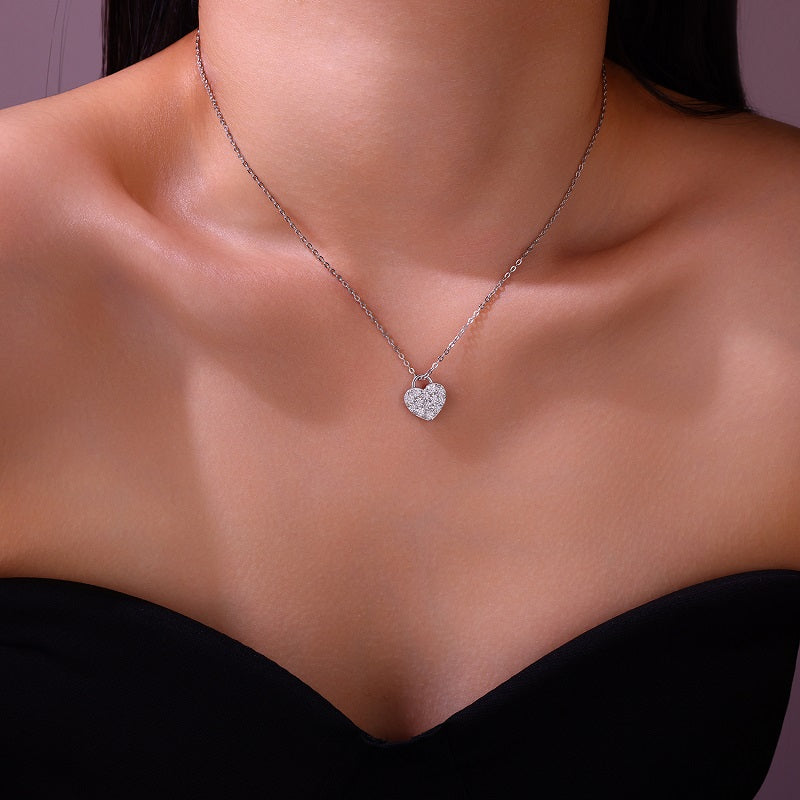 Pavé Heart Moissanite Necklace