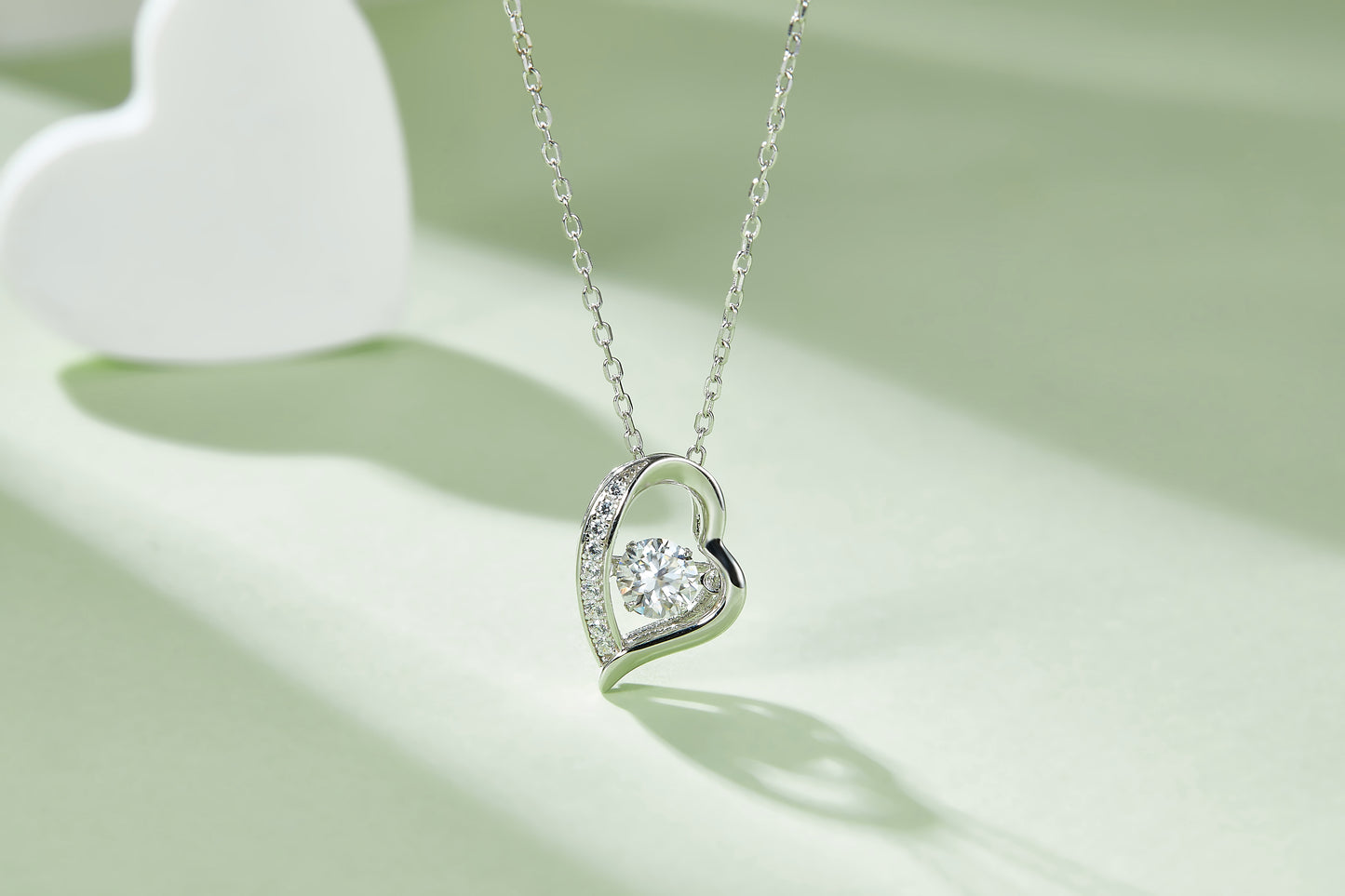 Heart Solitaire Moissanite Necklace