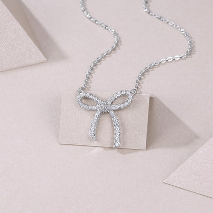Bow Knot Moissanite Necklace