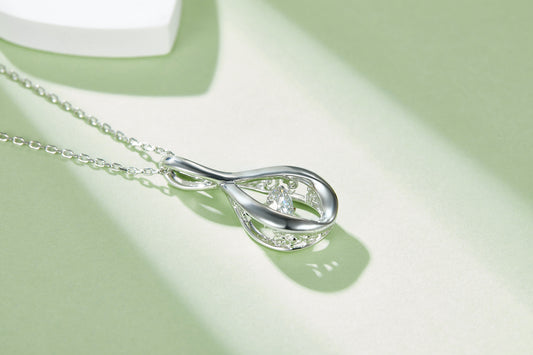 Infinity Drop Solitaire Moissanite Necklace