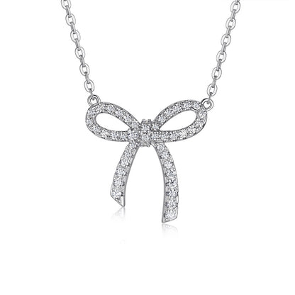 Bow Knot Moissanite Necklace