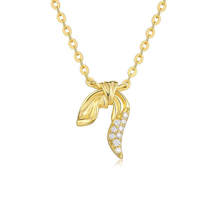 Gold Leaf Moissanite Necklace